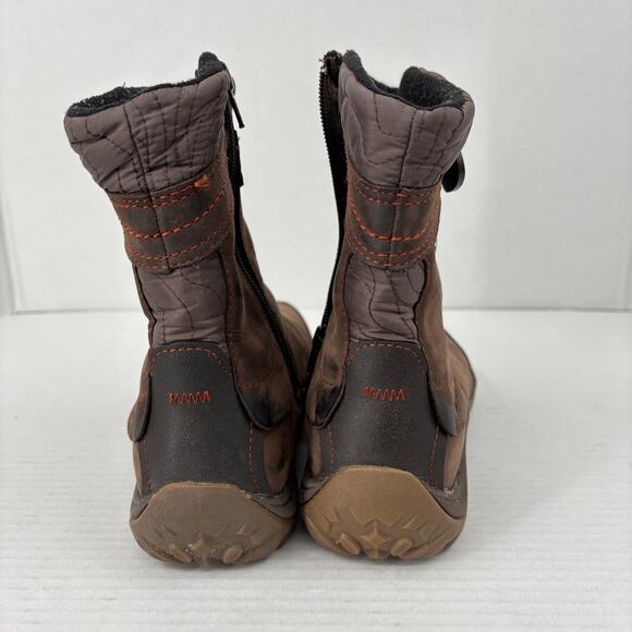 Merrell Dewbrook Boots Size 8 Brown Leather Insulated Waterproof Winter Side Zip - Picture 7 of 12